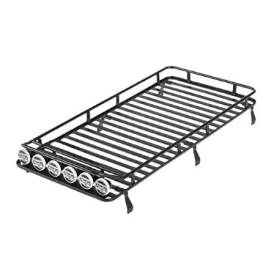 XEBRAD RC 1:10 Dachgepäckträger mit 6-teiliger Lichtleiste, for Jeep, D90 Dachgepäckträger für Spielzeugautos von XEBRAD